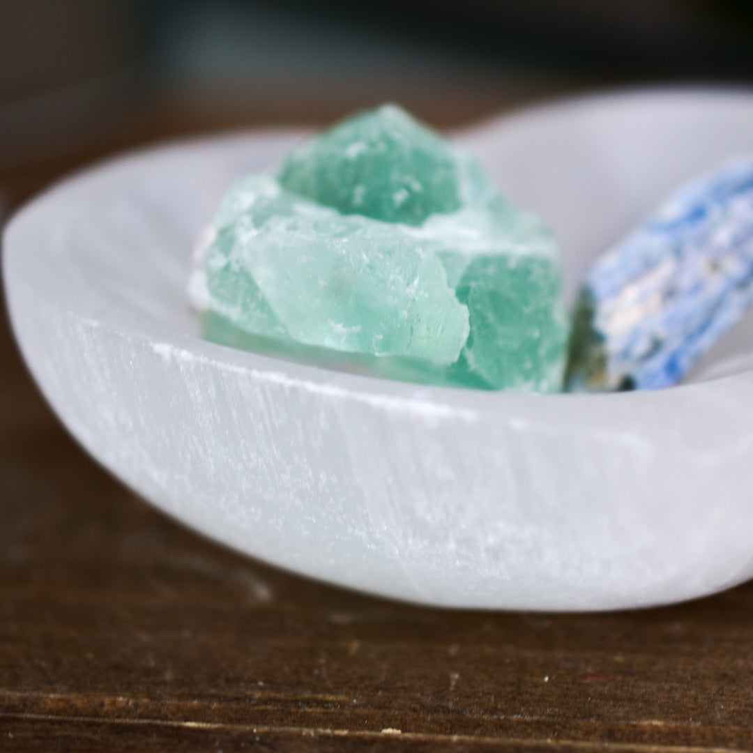 Crystal Heart Bowl, Selenite