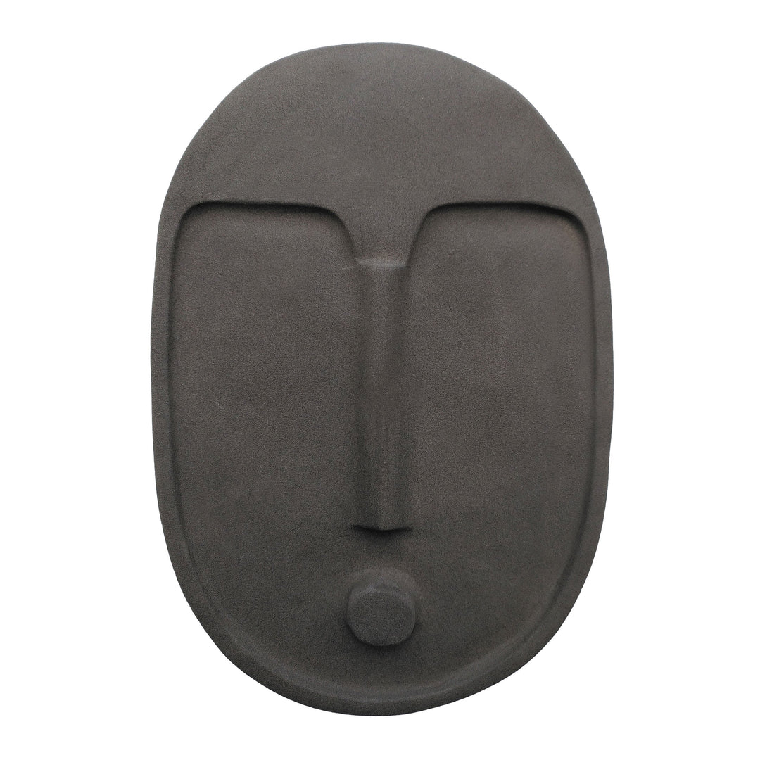 Portuguese Terracotta Wall Hanging Mask, Grey