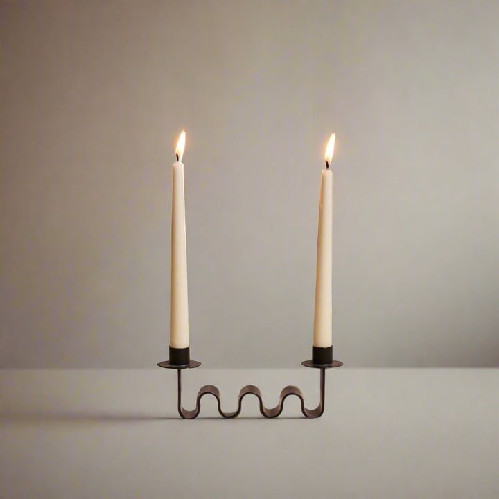Handcrafted Double Candle Holder, Wave of Light