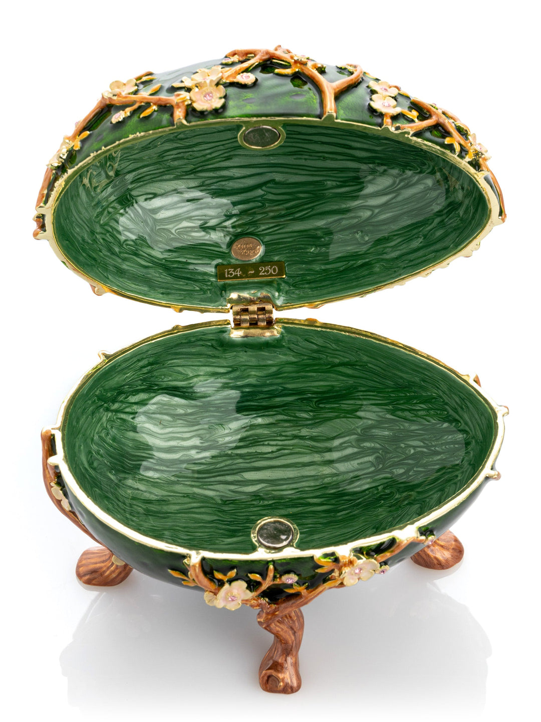 Handcrafted Fabergé-Inspired Egg Box, Luxe Apple Blossoms