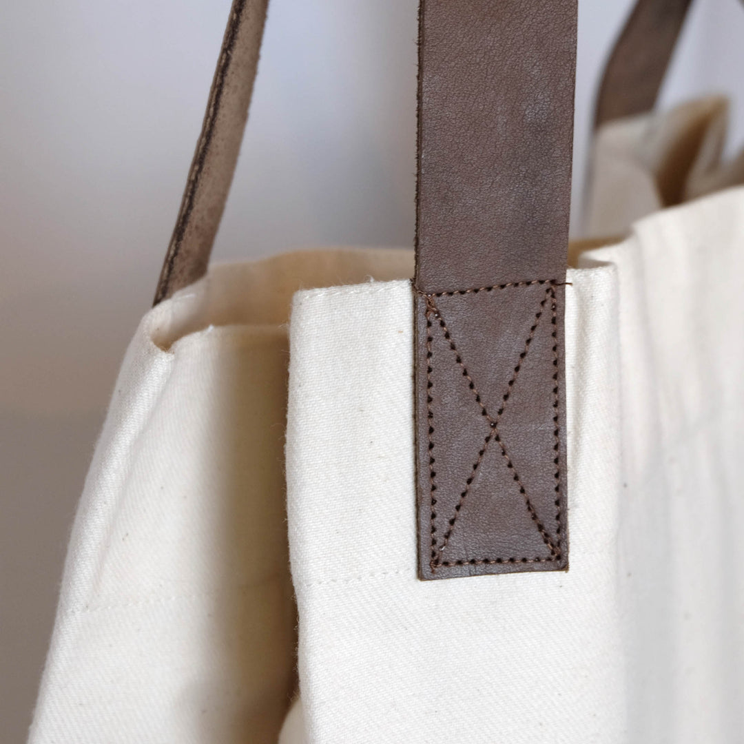 Block Tote Bag, Beige