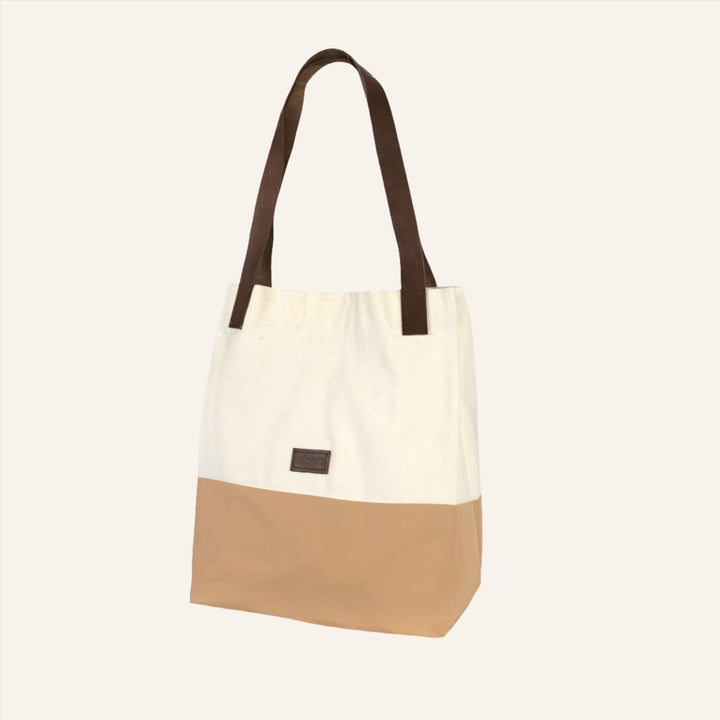 Block Tote Bag, Beige