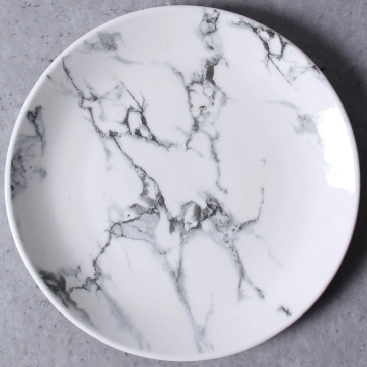 Ceramic Round 10" Plate, Marble Effect