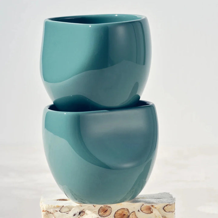 Hand-Glazed Medium Sculptural Set of 2 Cups, Variety of Colors