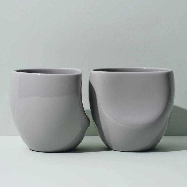 Hand-Glazed Medium Sculptural Set of 2 Cups, Variety of Colors