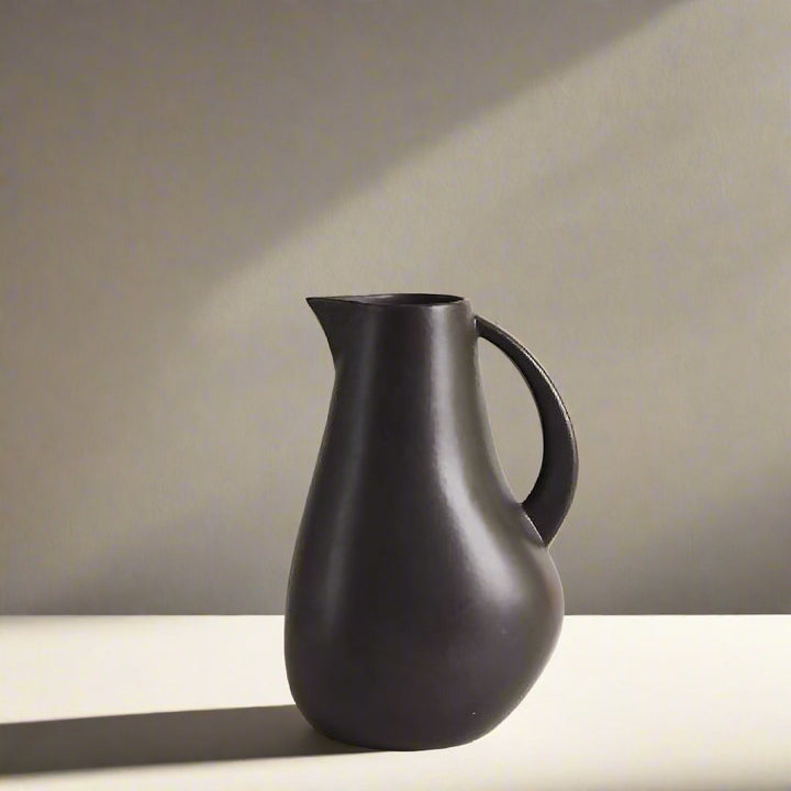 Handmade Stoneware Pitcher, White or Black