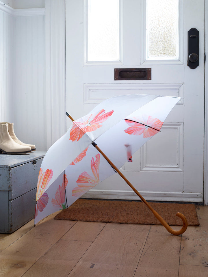 Large Umbrella, Hibiscus on White