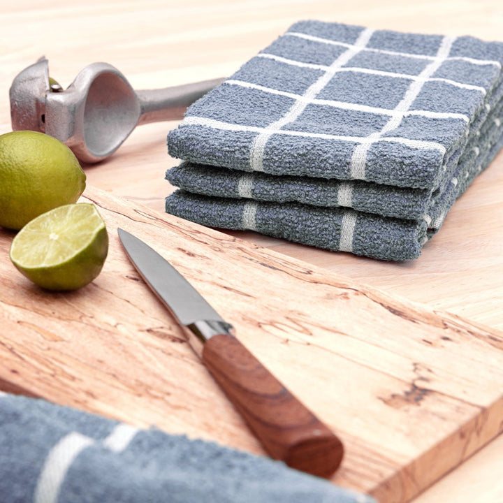 Terry Kitchen Towel Set,  Denim & Cotton