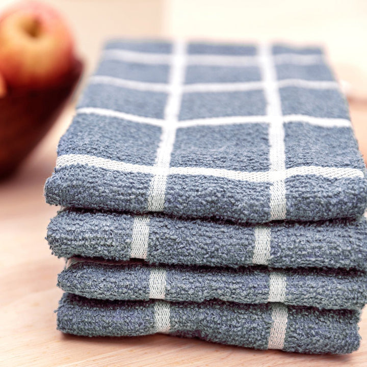 Terry Kitchen Towel Set,  Denim & Cotton