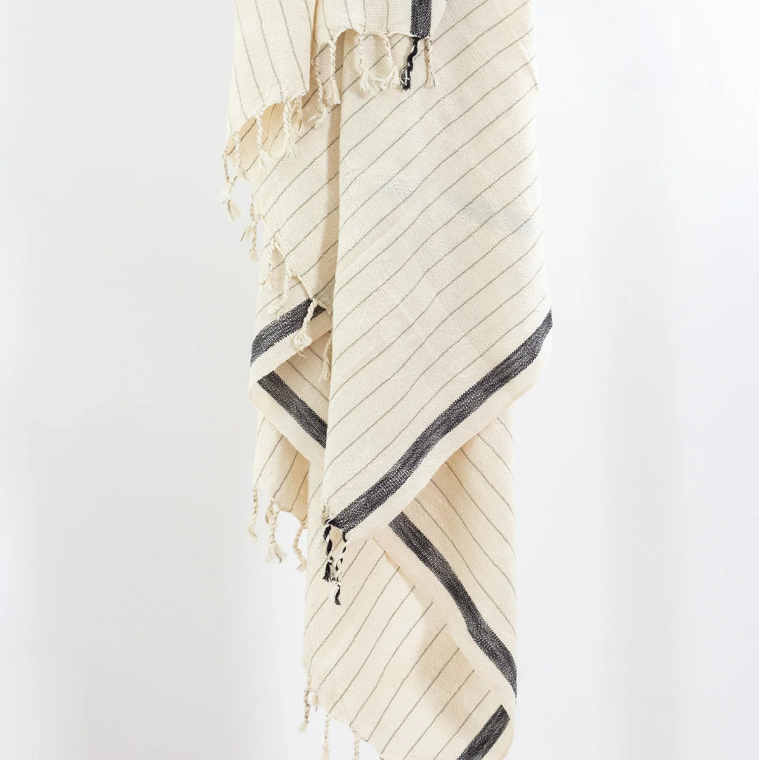Cotton-Linen Bath/Beach Towel, Bold Sides