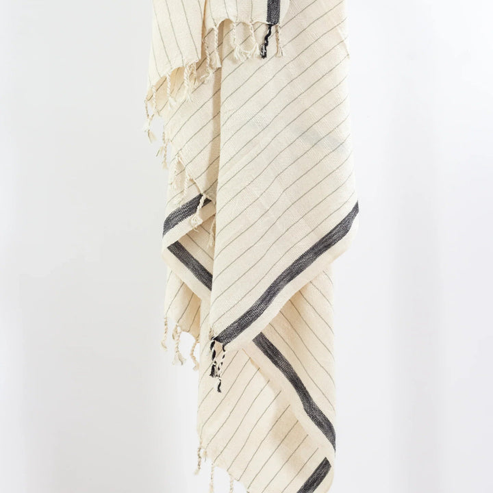 Cotton-Linen Bath/Beach Towel, Bold Sides