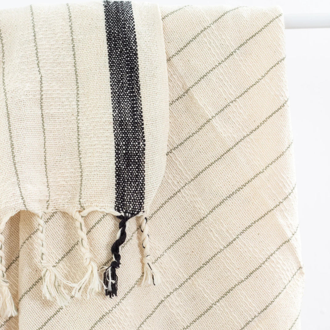 Cotton-Linen Bath/Beach Towel, Bold Sides