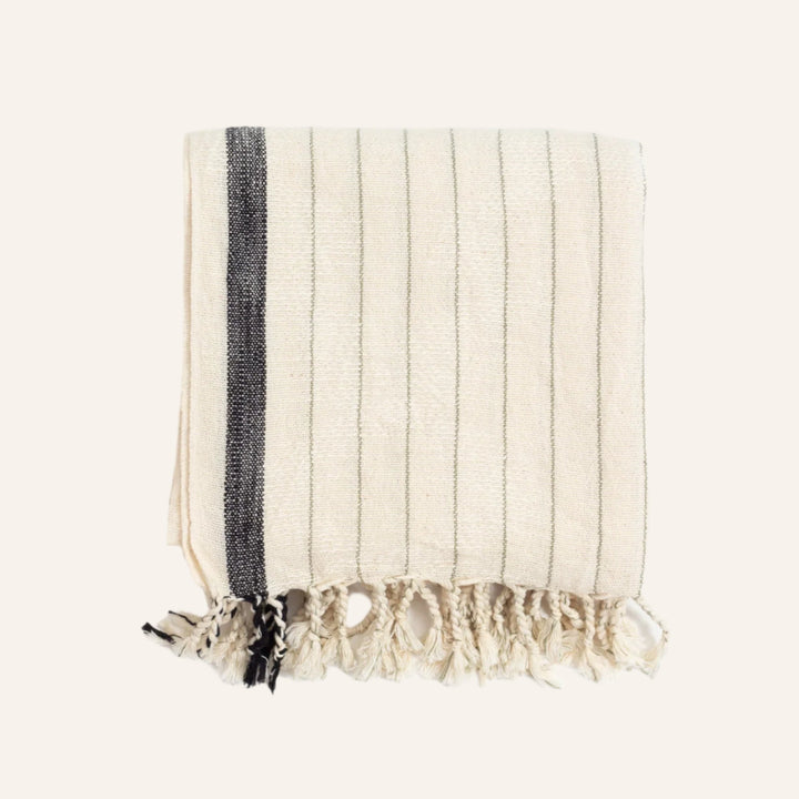 Cotton-Linen Bath/Beach Towel, Bold Sides