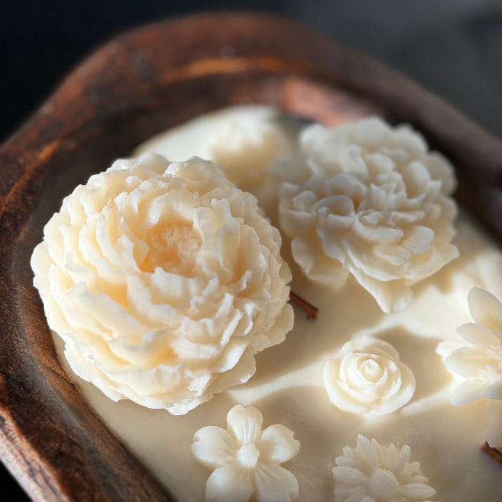 Scented Candle in a Dough Bowl, Garden of Flowers