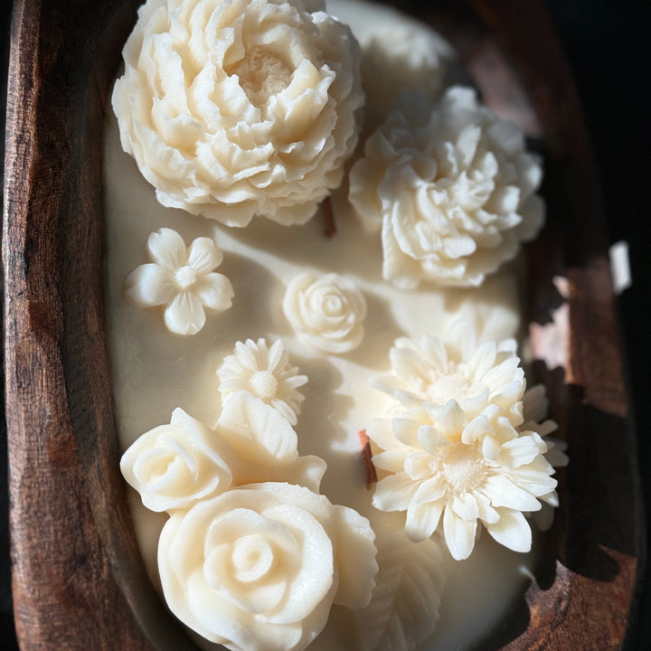 Scented Candle in a Dough Bowl, Garden of Flowers