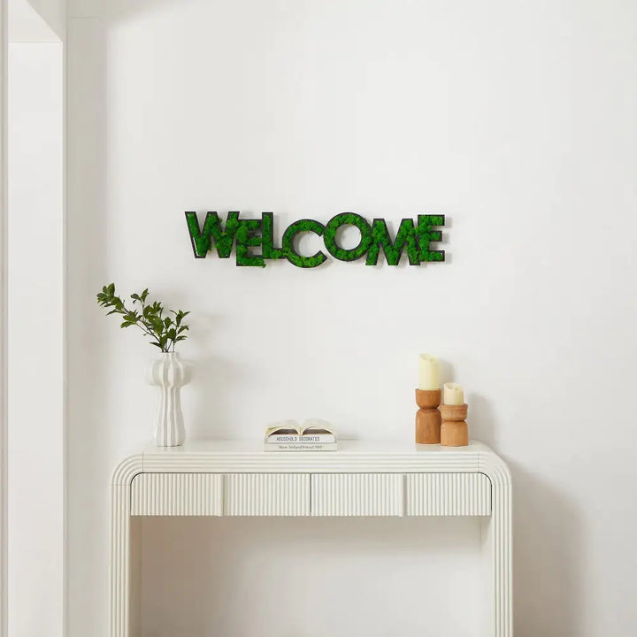 MOSS WORD WALL ART, WELCOME