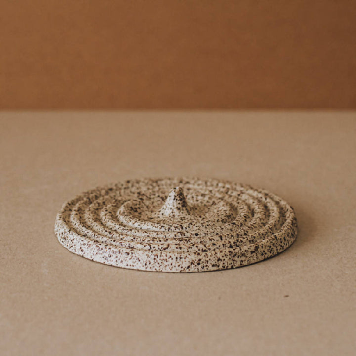 Circular Clay Incense Holder, Sandy