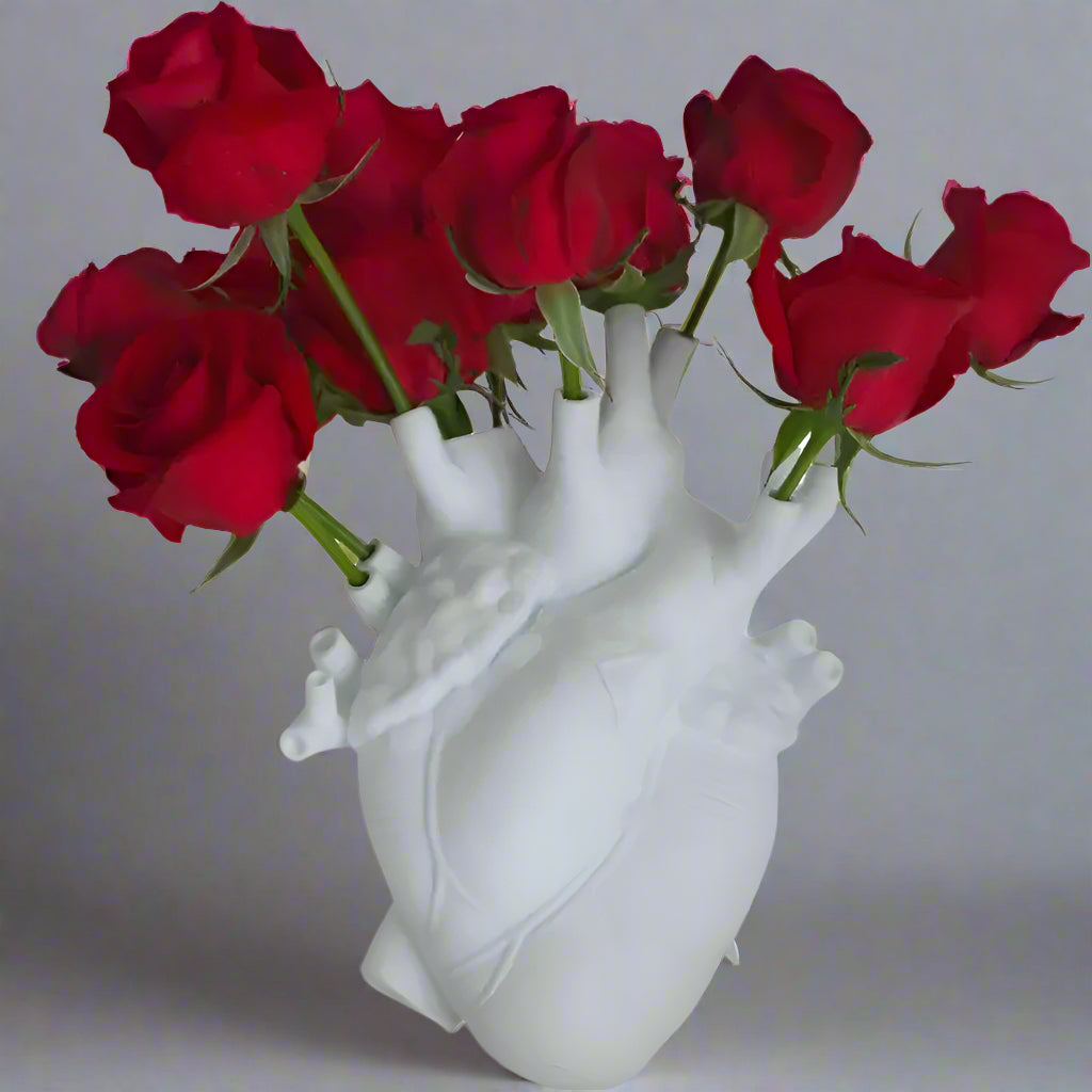 Realistic Resin Heart Vase, Variety of Sizes