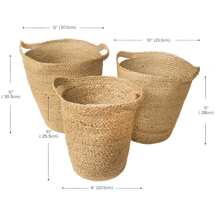 Handmade Jute Basket, Slit Handles