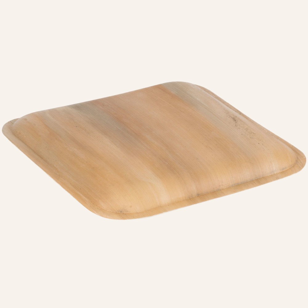 Disposable Palm Leaf Square Plates Set, 9 Inches