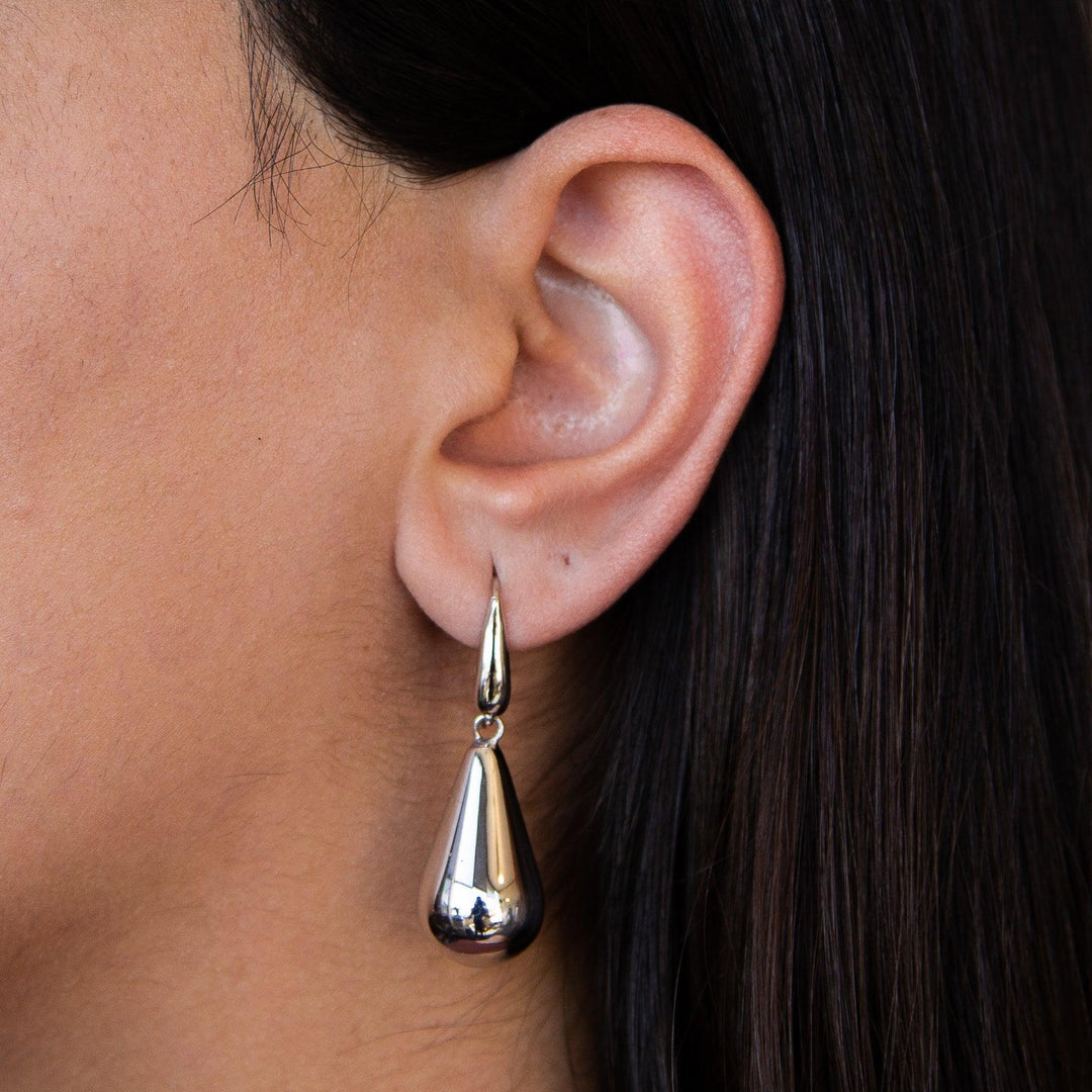 Italian Raindrop Earrings, 925 Sterling Silver