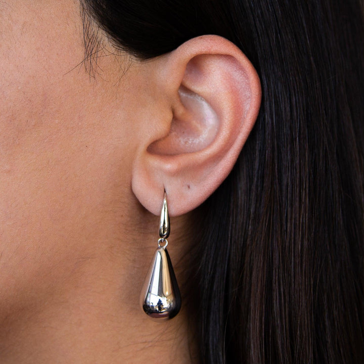 Italian Raindrop Earrings, 925 Sterling Silver