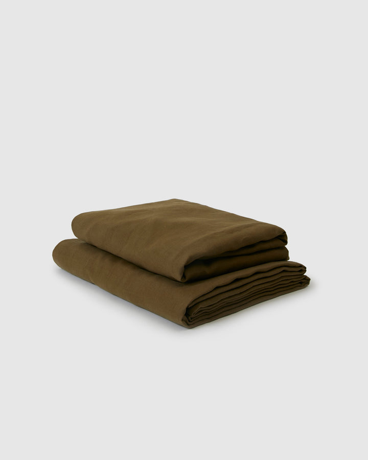 Linen Sheet Set, Moss