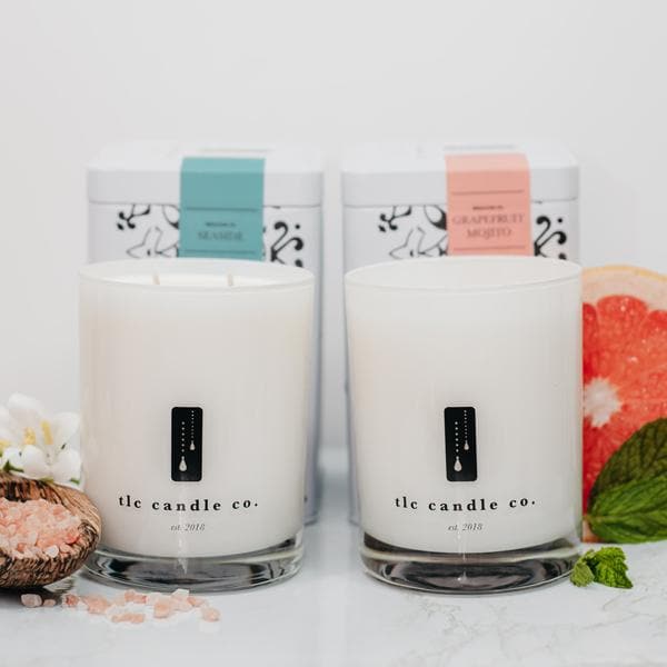 2-Wick Soy Candle Gift Set, Seaside and Grapefruit Mojito