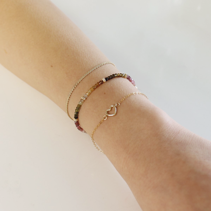 Open Heart Bracelet, 14K Gold