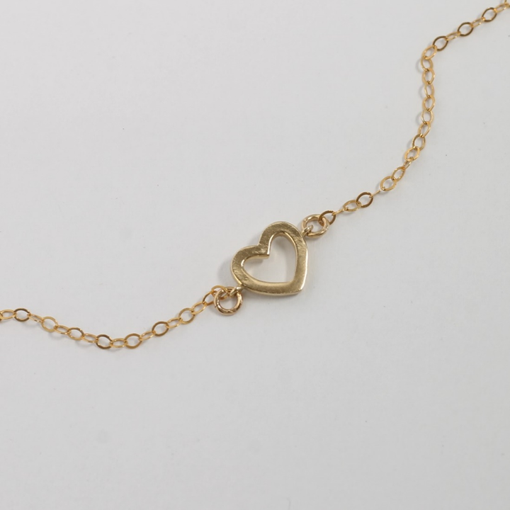 Open Heart Bracelet, 14K Gold