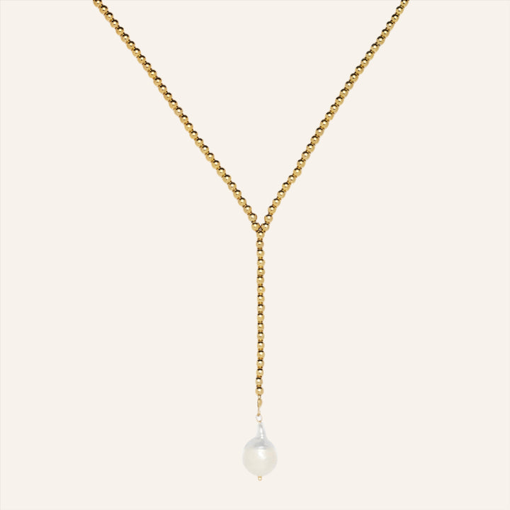 Baroque Freshwater Pearl Drop Necklace, 18K Gold Plated