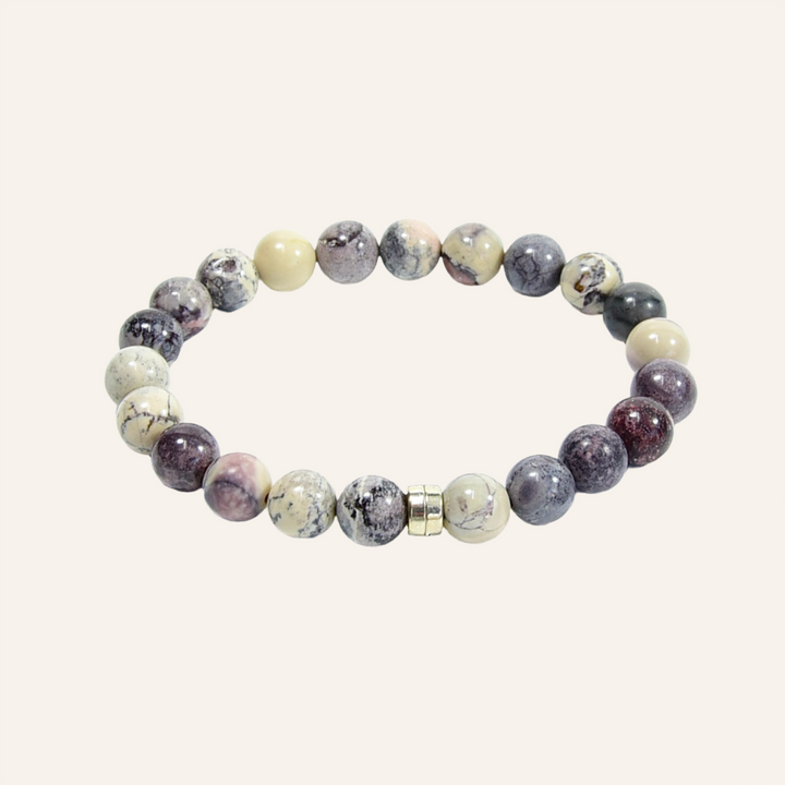 Stone Bead Elastic Bracelet, Jasper