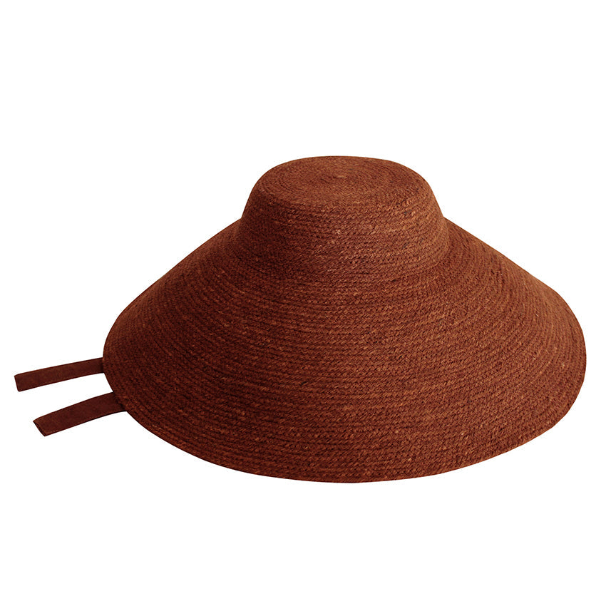 Jute Downturned Hat, Burnt Sienna