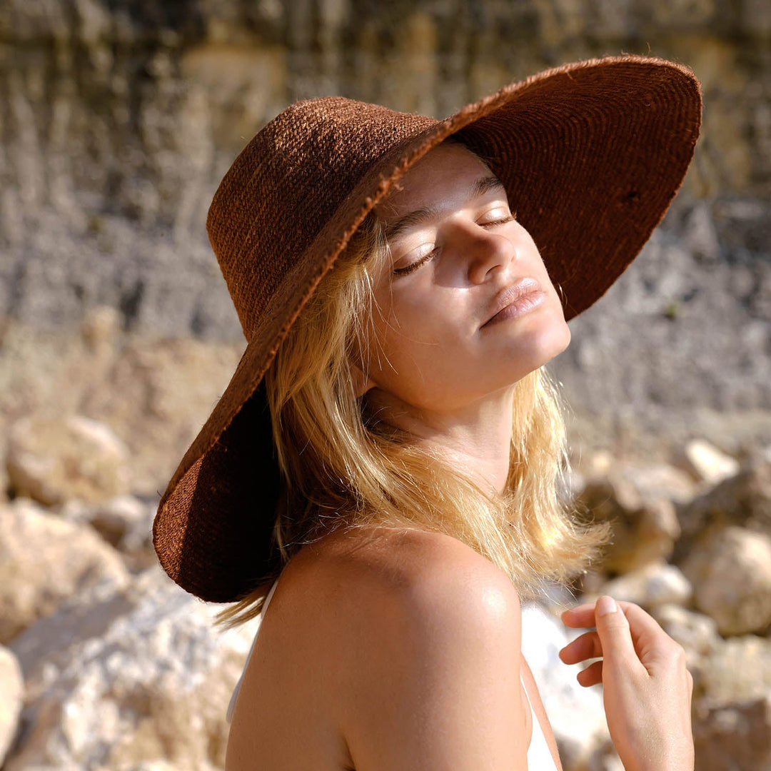 Jute Handwoven Straw Hat, Burnt Sienna