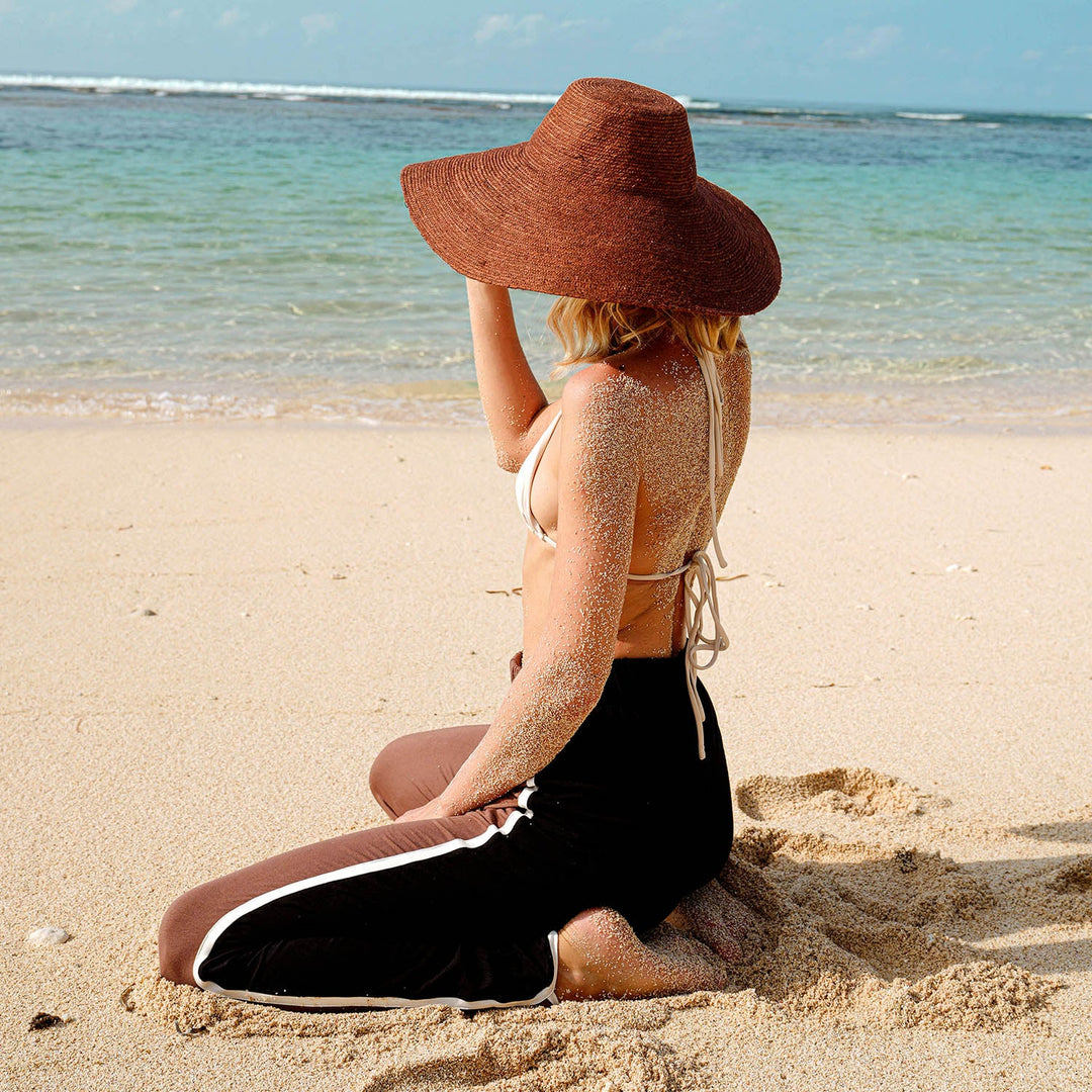 Jute Handwoven Straw Hat, Burnt Sienna