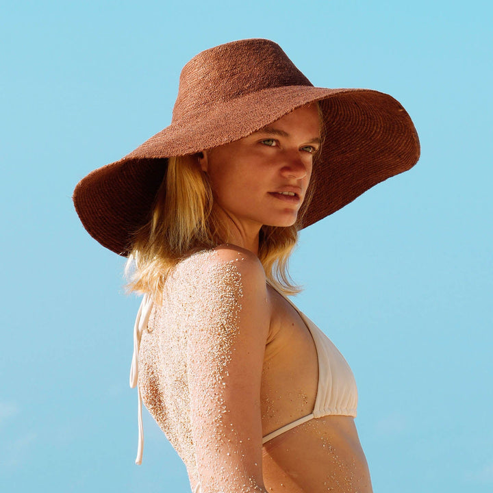 Jute Handwoven Straw Hat, Burnt Sienna