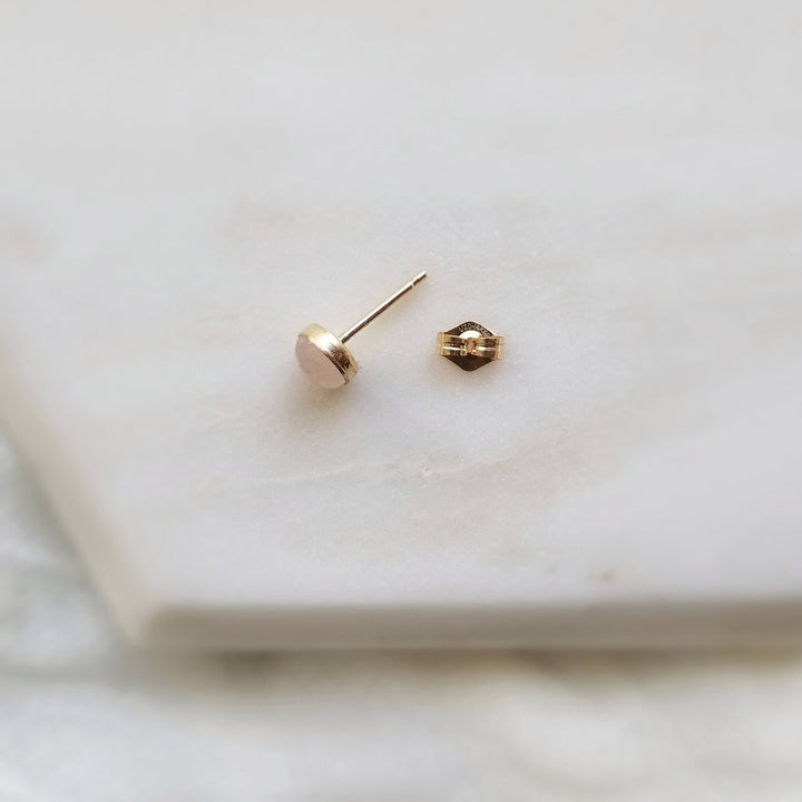 Stud Earrings, Rose Quartz