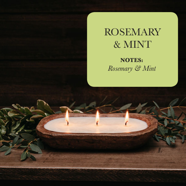 3-Wick Soy Candle, Rosemary & Mint