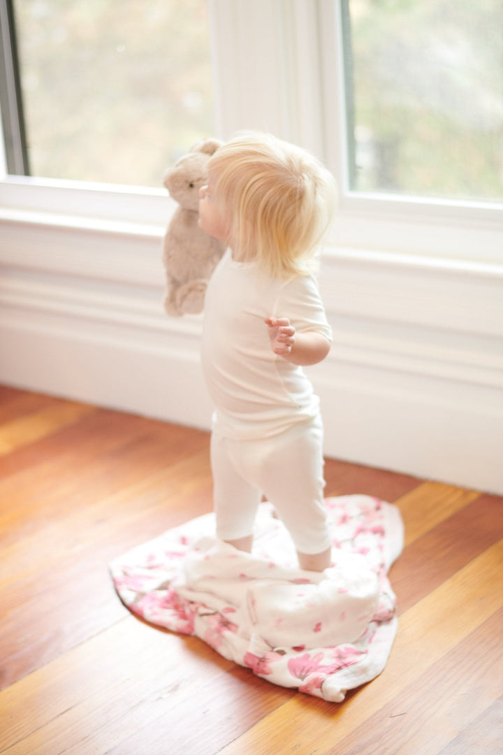Kids & Baby Bamboo Muslin Blanket, Cherry Blossom