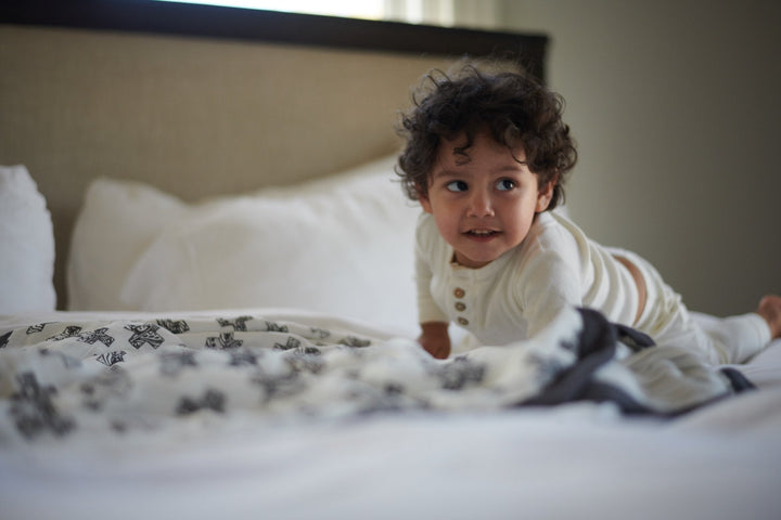 Kids & Baby Bamboo Muslin Blanket, Nordic Stamps & Stripes
