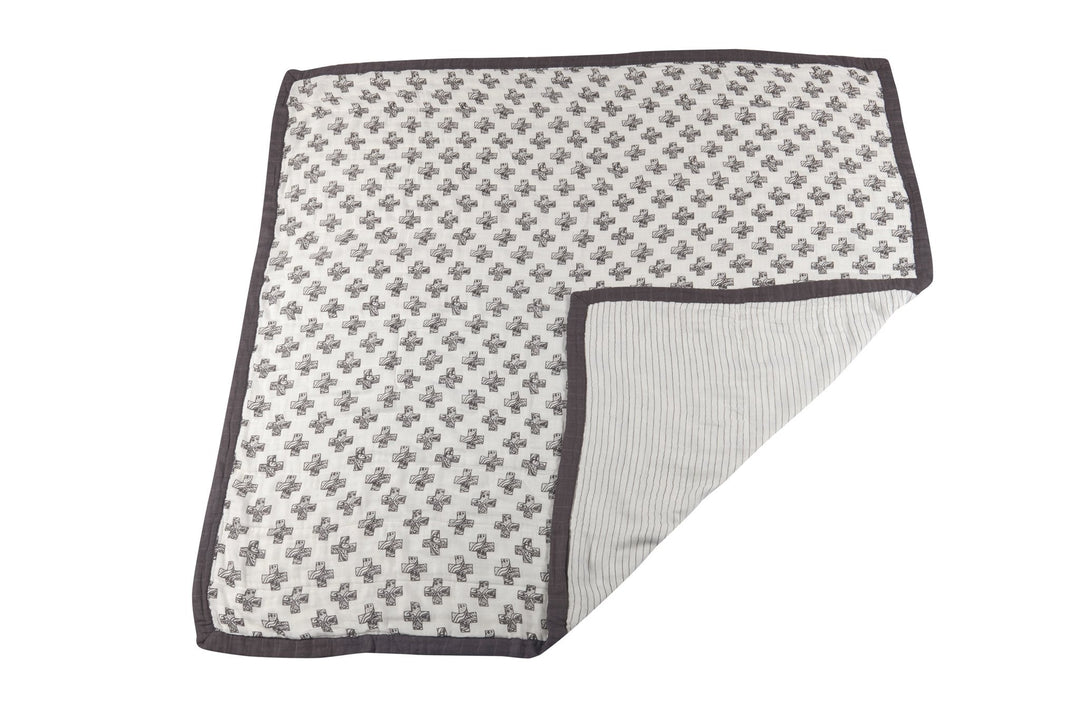 Kids & Baby Bamboo Muslin Blanket, Nordic Stamps & Stripes
