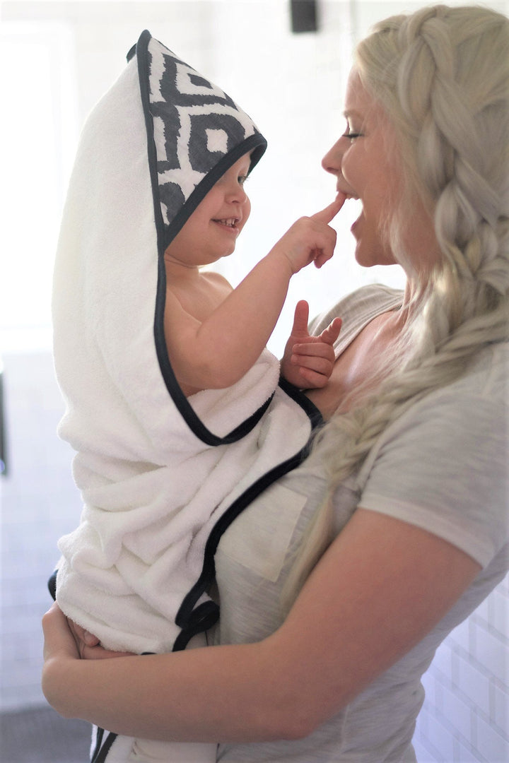 Baby Cotton Hooded Towel and Washcloth Set, Moroccan