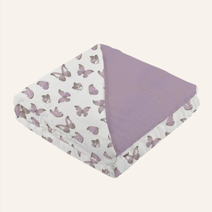 Kids & Baby Cotton Blanket, Violet Butterflies