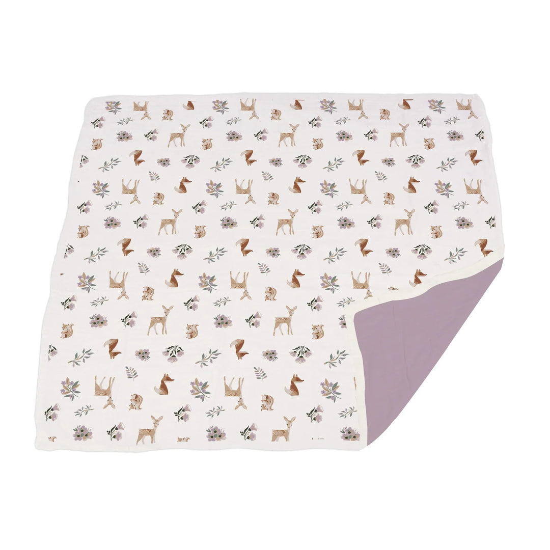 Kids & Baby Cotton Muslin Blanket, Foxes Deer & Orchids