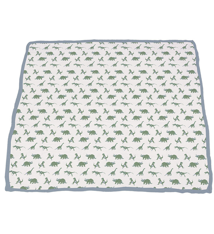 Kids & Baby Cotton Muslin Blanket, Dinos & Blue