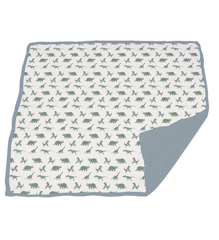 Kids & Baby Cotton Muslin Blanket, Dinos & Blue