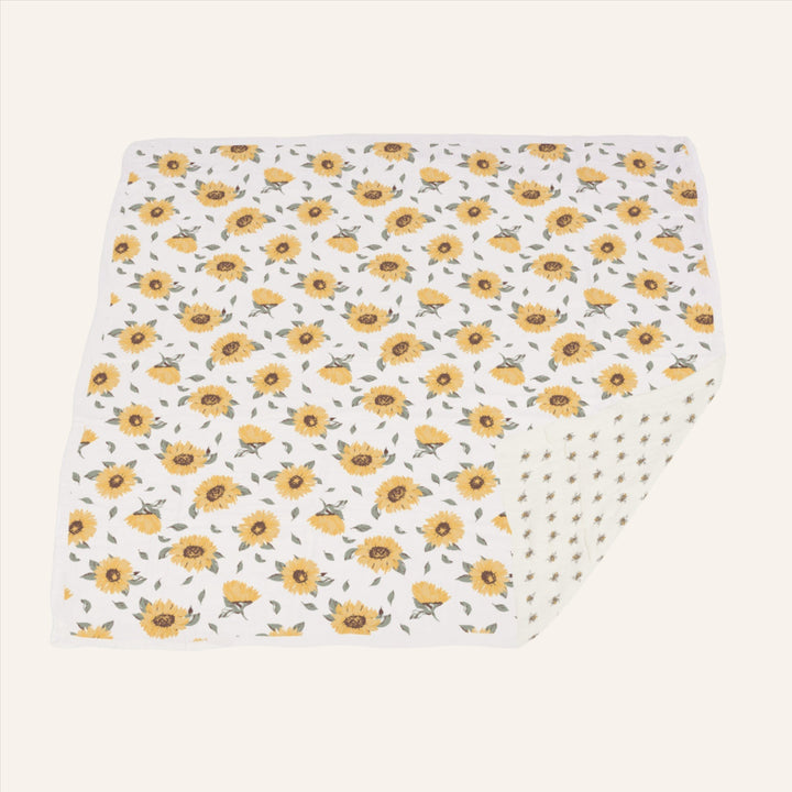 Kids Bamboo Muslin Blanket, Sunflowers & Bees