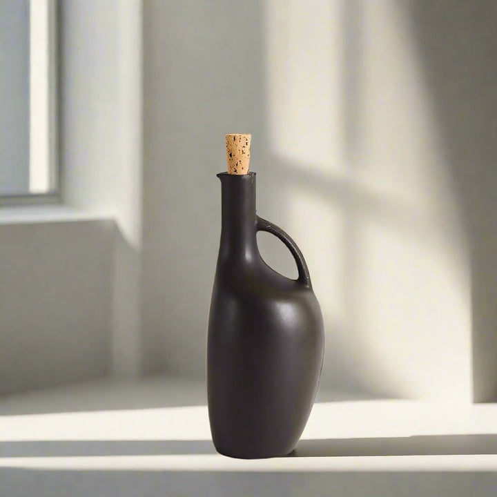 Handcrafted Stoneware Olive Oil Bottle, Variety of Colors