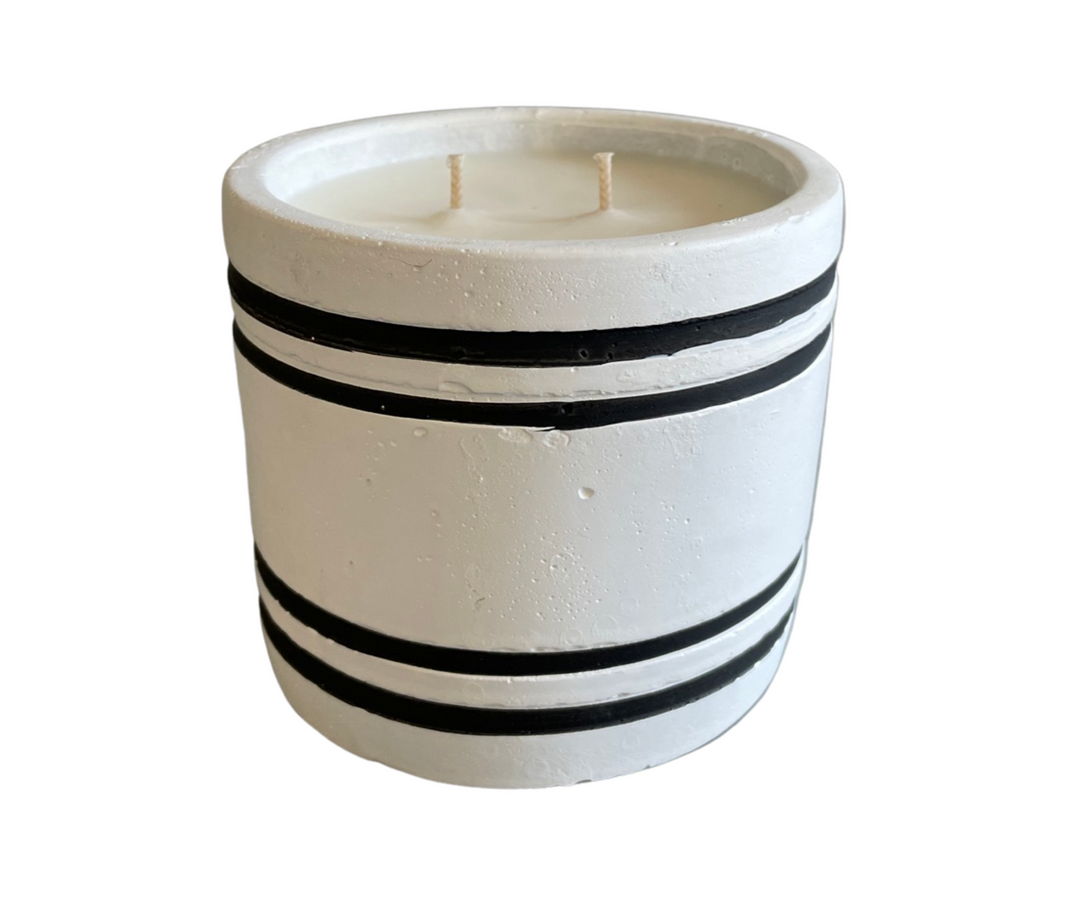 Striped Stone Candle, Citrus Tree