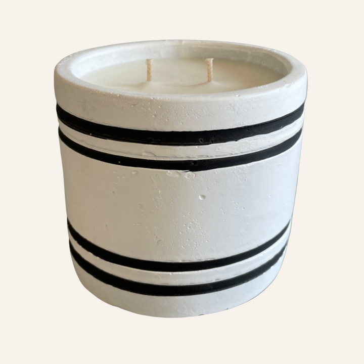 Striped Stone Candle, Pillow Talk